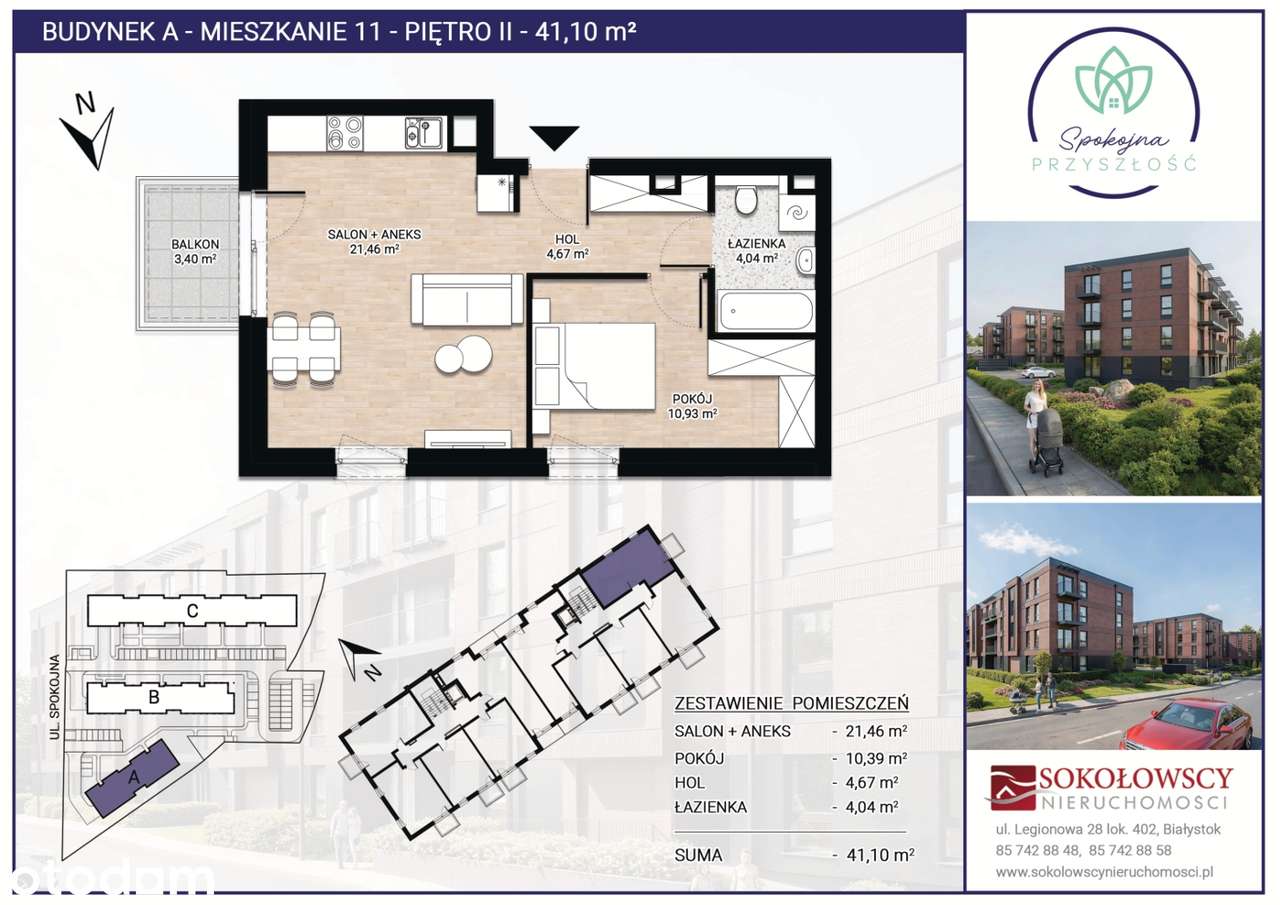 *Nowa Inwestycja* Spokojna Przyszłość* 41,10m2, 1piętro, winda