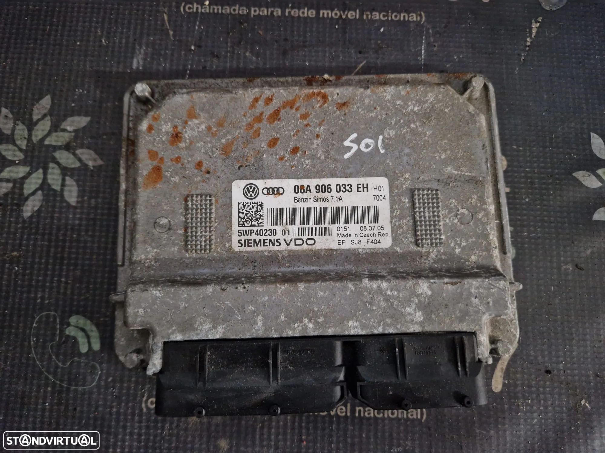 Centralina usada SIEMENS 06A 906 033 EH AUDI A3 8P 1.6 FSI BSE - 1