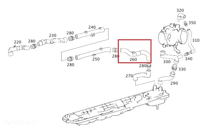 MERCEDES M137 Przewod odma ORYGINAL - 2