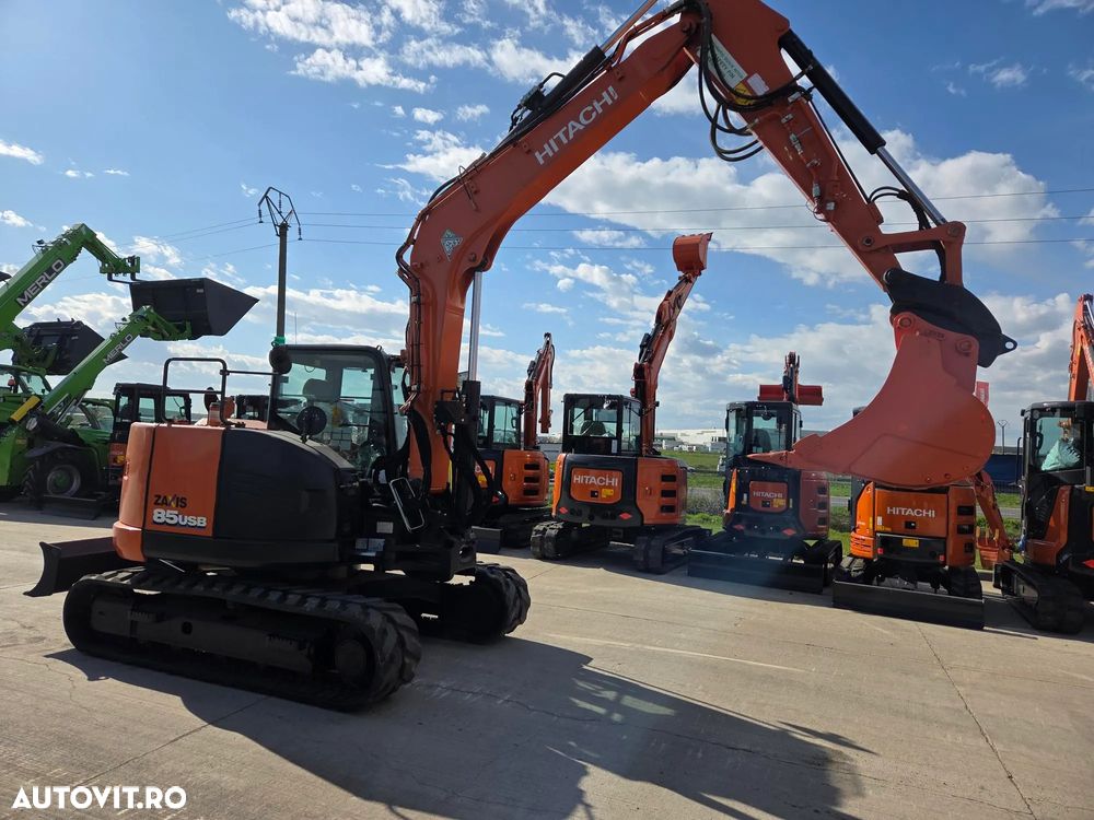 Hitachi ZX85, 2022, 3.177h, LAMA NIVELARE, senile CAUCIUC NOI, CUPLA RAPIDA HIDRAULICA+3 cupe noi, adanc sapare 5m, latimie 2,2m, inst picon pe brate, inst rotire pe brate, Aer condi, Antifurt, Computer in lb romana, leasing 4 ani-PROMOTIE 62.900 EUR+Tva - 13