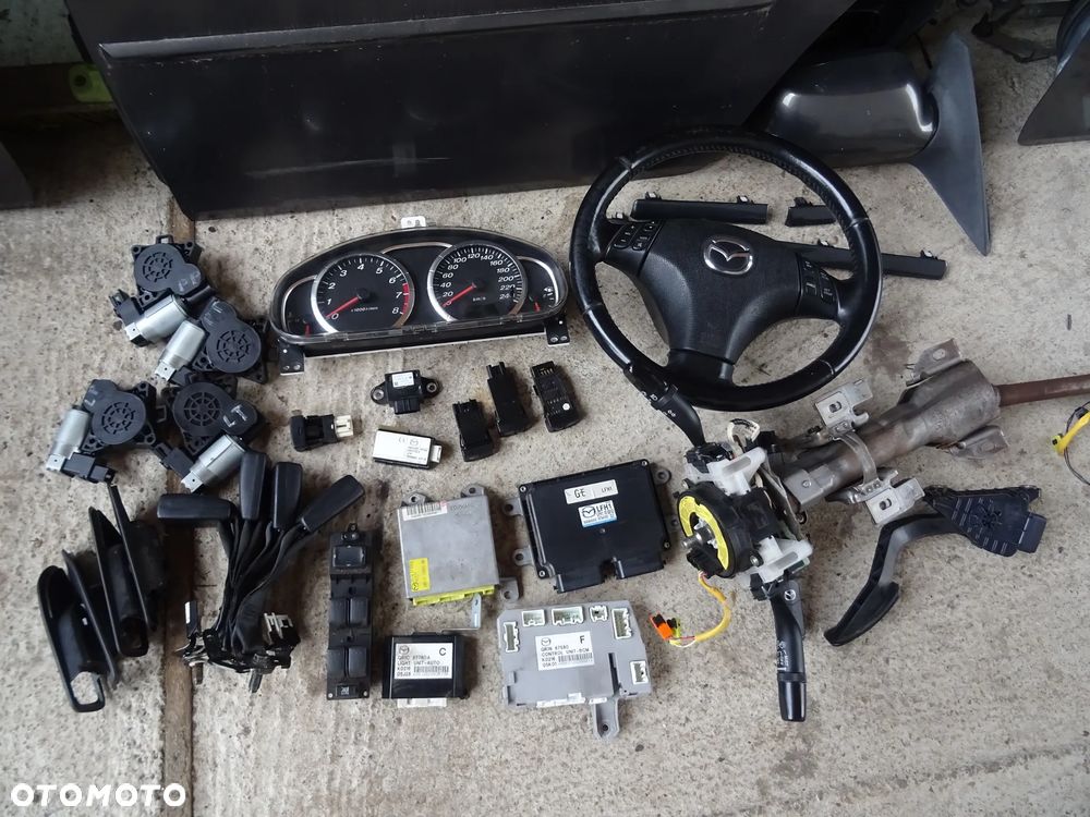 MAZDA 6 5 3 GG GH GY KOMPLET STACYJKA GROT WKŁADKA ZAMEK KLUCZYK DRZWI KLAPY - 6