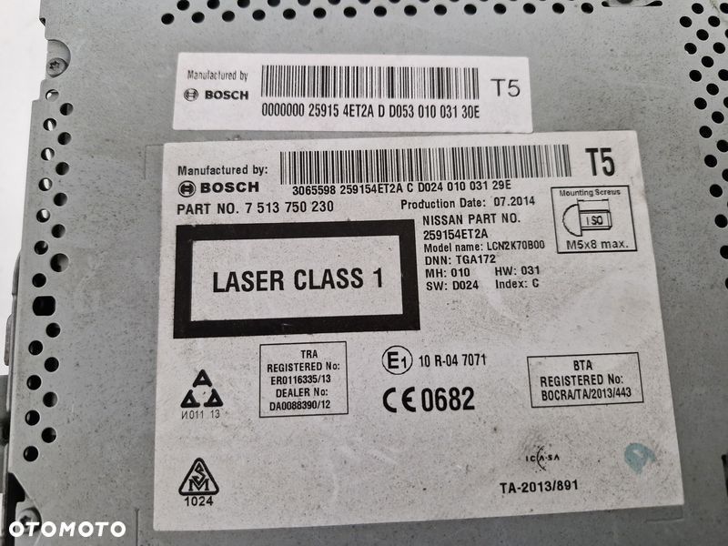 nissan qashqai ii 2 j11 radio nawigacja wyświetlacz ekran 259154et2a - 6