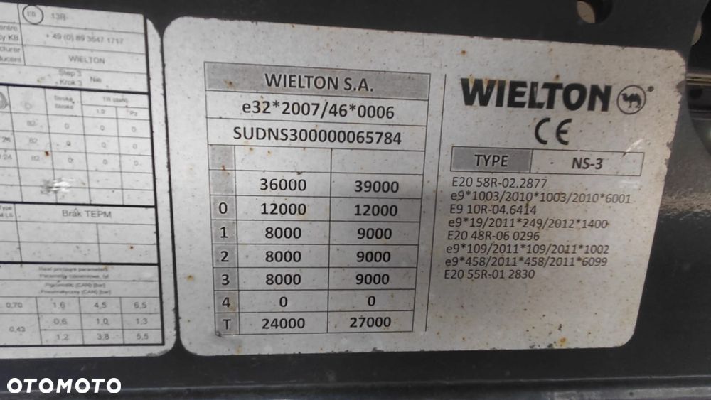 Wielton PÓŁ MEGA 4 RYGLE PODNOSZONA OŚ  OSIE SAF - 14
