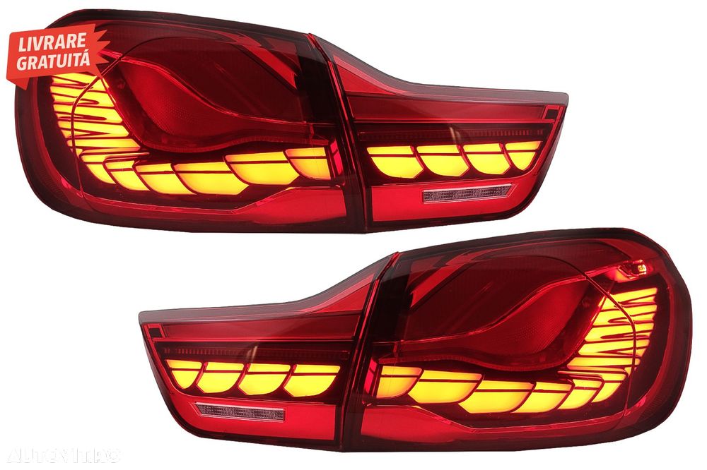 Stopuri OLED BMW Seria 4 F32 F33 F36 M4 F82 F83 (2013-03.2019) Rosu Clar cu Semnal- livrare gratuita - 1
