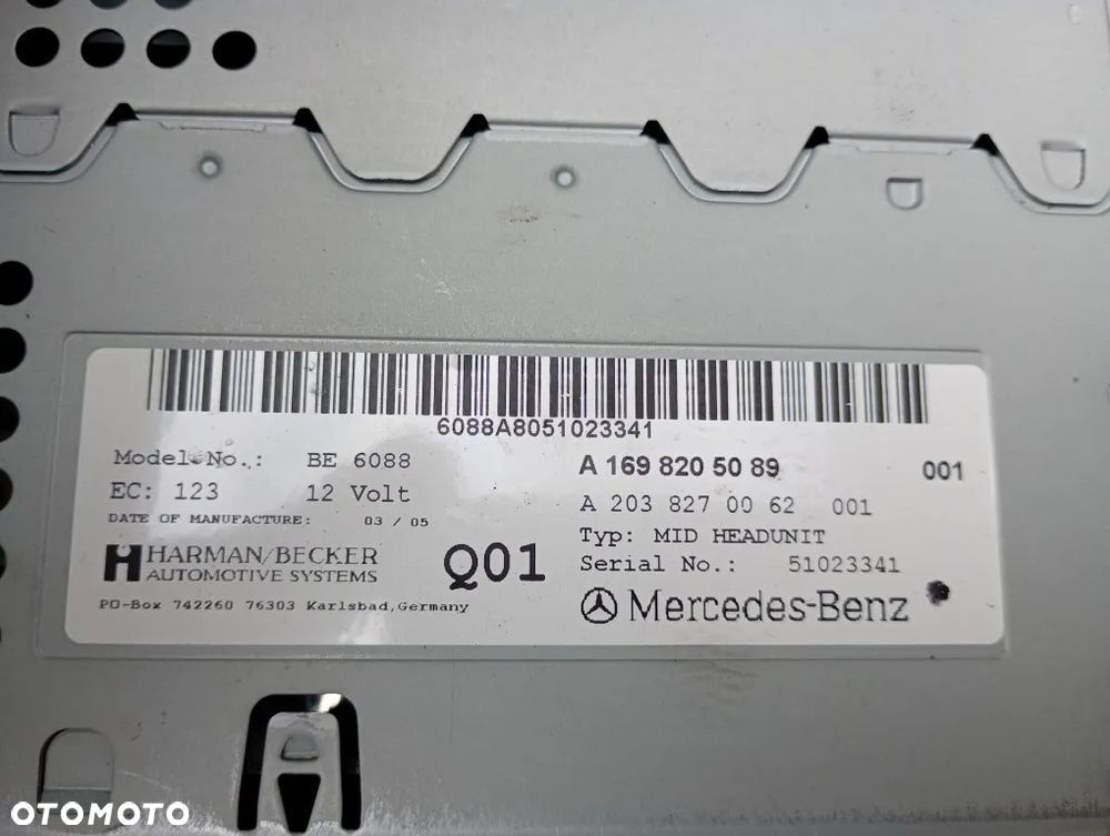 radio cd harman becker mercedes w169 w245 a1698205089 - 4