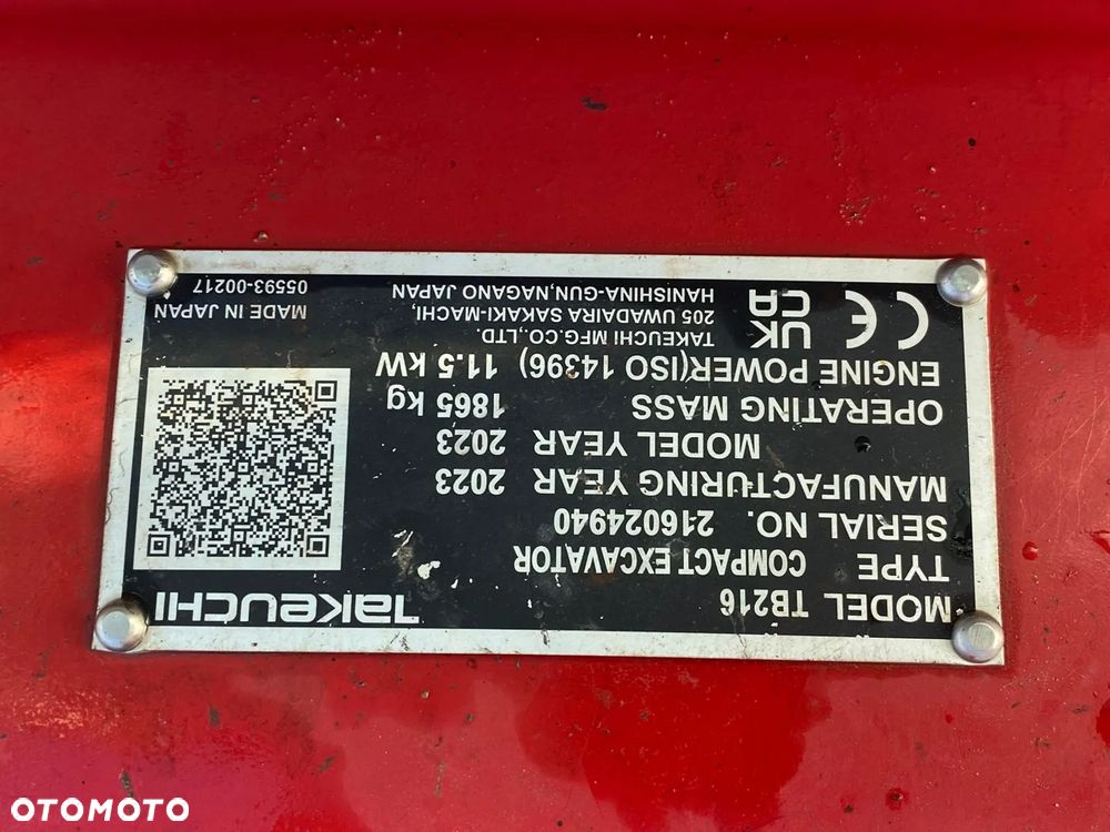 Takeuchi minikoparka Takeuchi TB216 2023 - 9