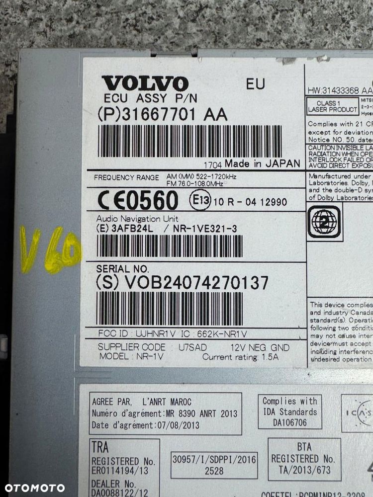 radio nawigacja volvo s60 ii v60 i 2011-2018 31667701 - 3