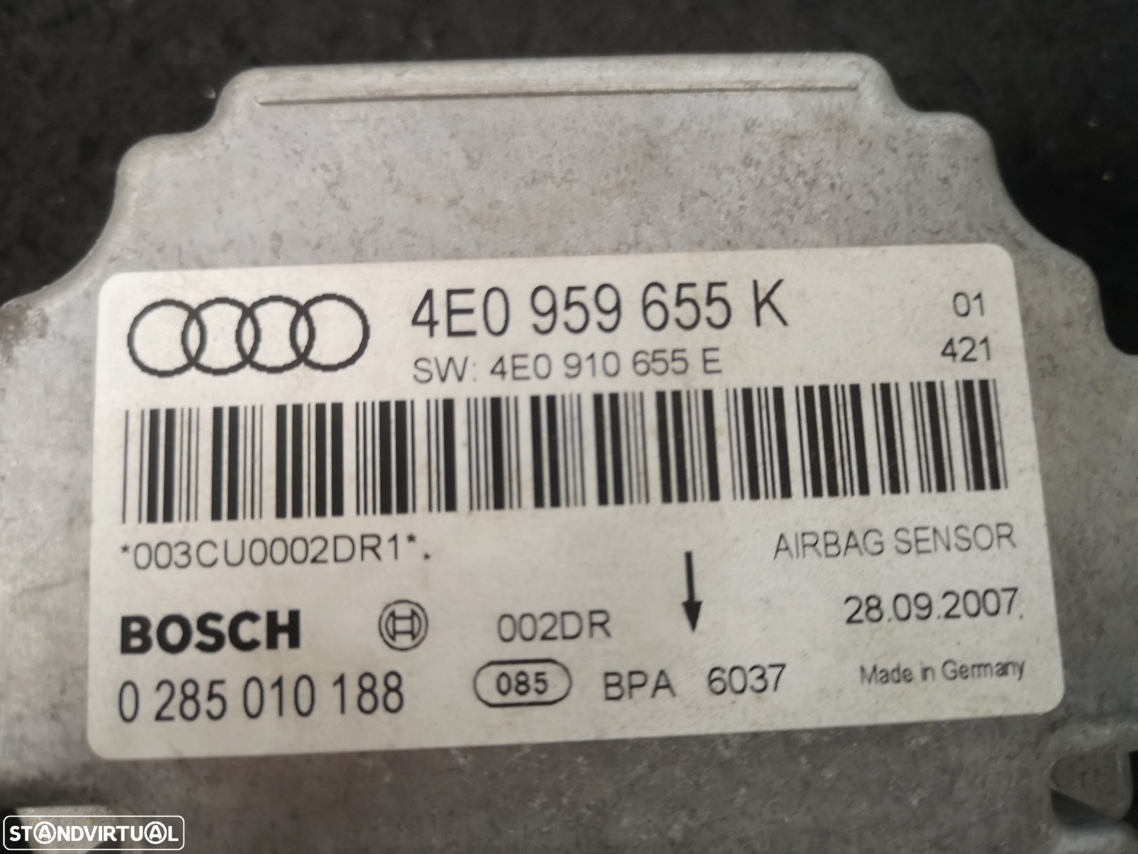 Centralina de airbag audi a8 d3 4e0 2003+ - 5
