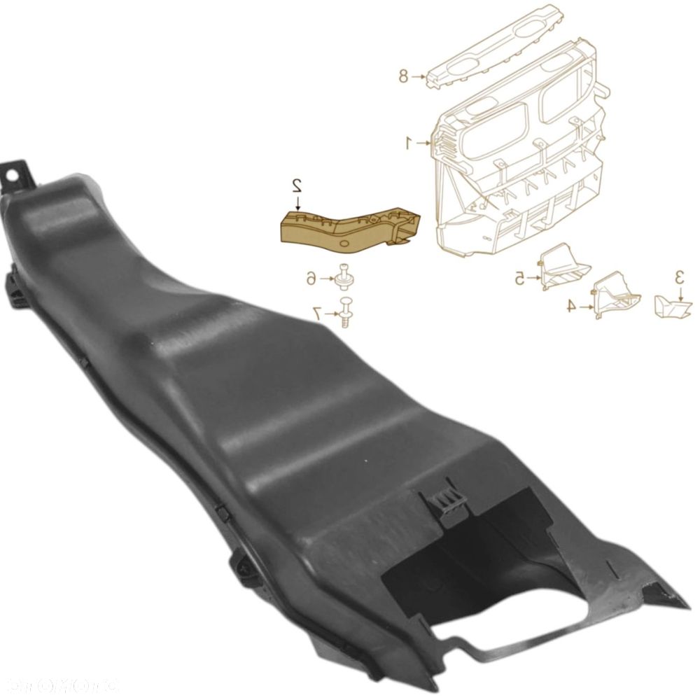 PAS PRZEDNI Wzmocnienie czołowe wlot powietrza KANAŁ BMW X5 F15 X6 F16 - 3