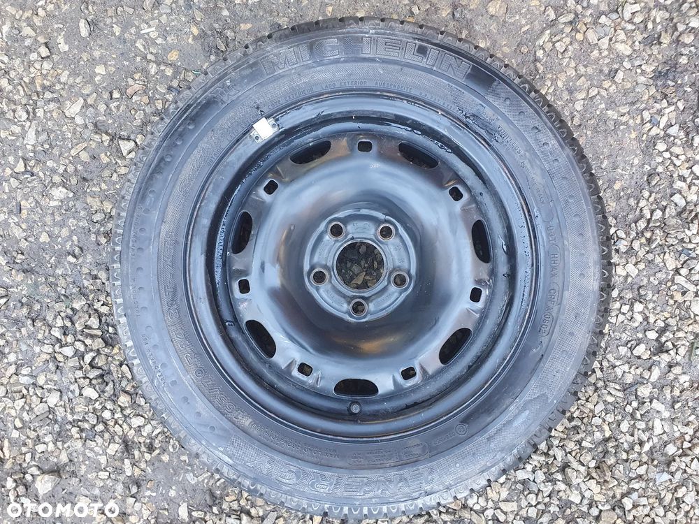 VW KOŁO R14 5x100 ZAPASOWE 14" 5J ET35 ORYGINALNA FELGA STALOWA 6Q0601027C OPONA MICHELIN ENERGY 165/70/R14 VW AUDI SEAT SKODA - 1