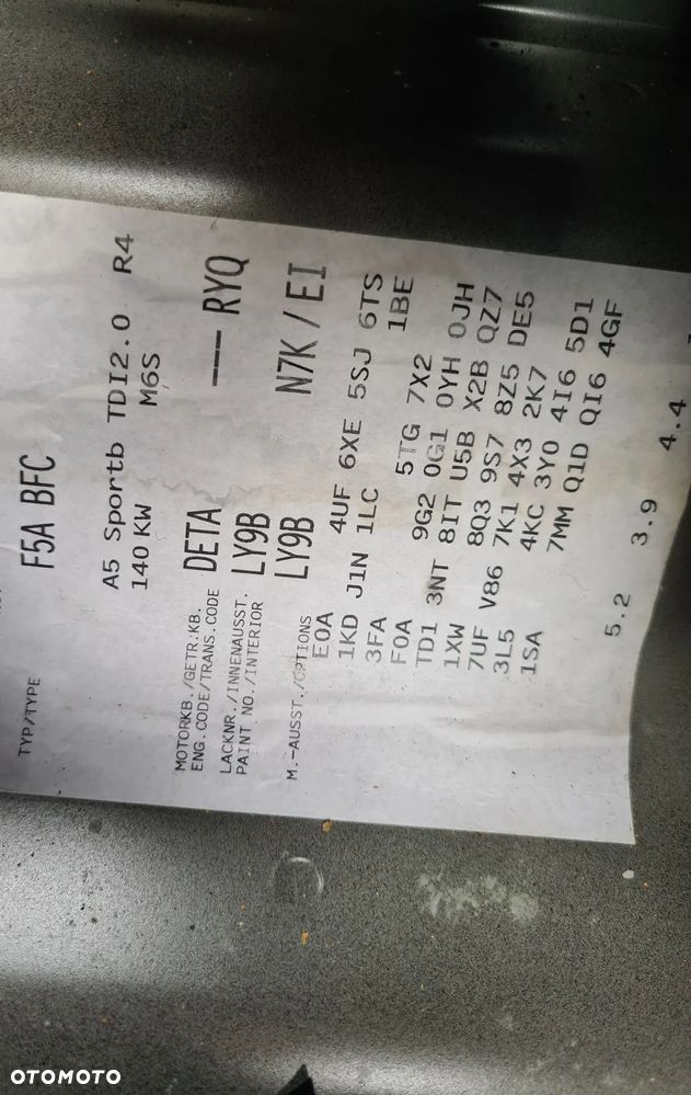 Audi A5 5F 16-24 kod lakieru LY9B SILNIK 2.0TDI DETA Wszystkie części potrzebujesz czegoś dzwoń - 12