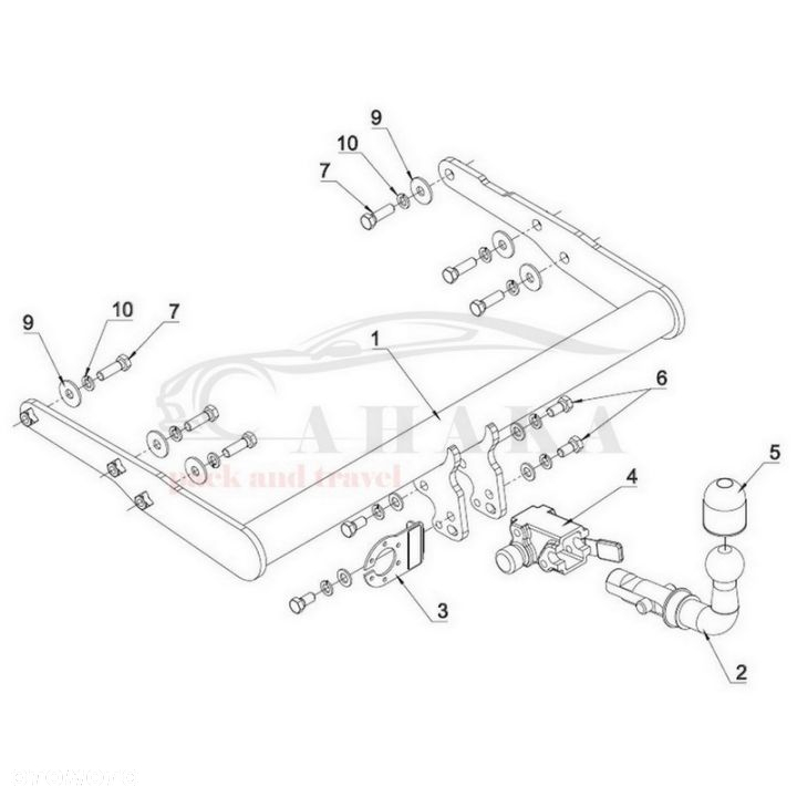 Hak Holowniczy Automat Do Vw Volkswagen Transporter T5 Multivan, Caravelle 2008-2009 - 3