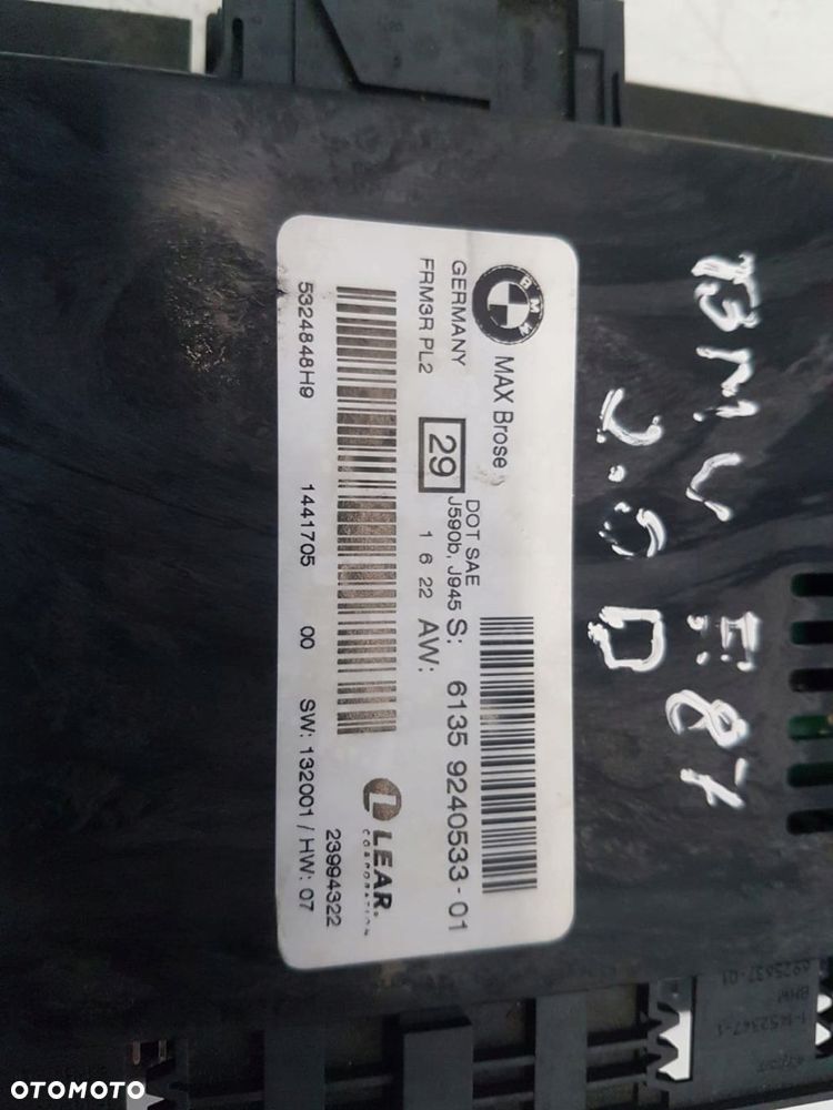 BMW 1 E87 MODUŁ STEROWNIK ŚWIATEŁ 9240533 - 9