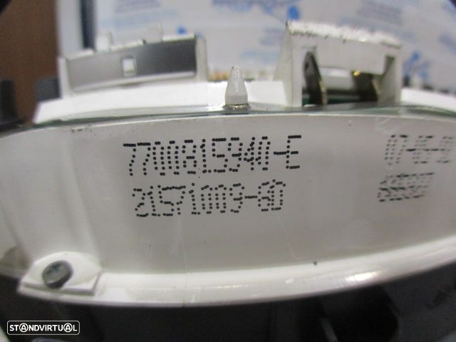 Quadrante 7700815940E RENAULT 19 1992 1.2 55CV 5P VERMELHO KM/H 103132 Apoios Danificados - 7