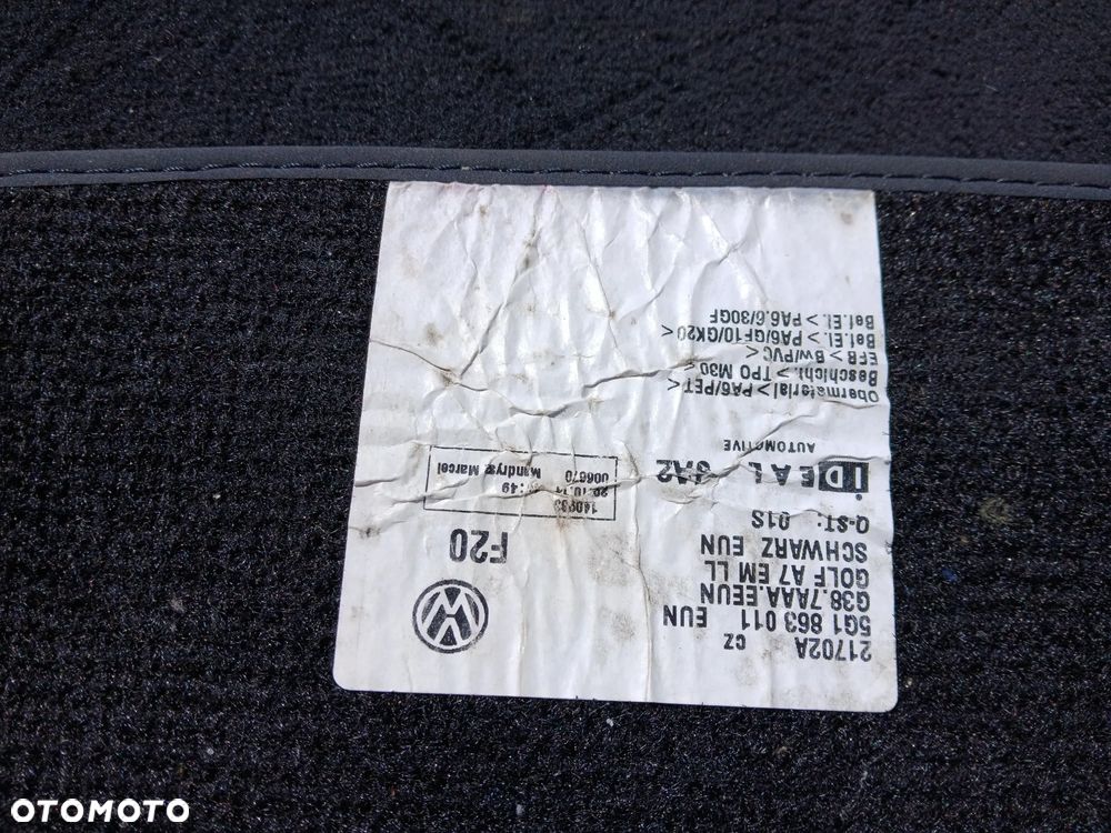 Dywaniki Dywany Komplet 4x Golf 7 VII 5-Drzwi 5G1 Europa - 7