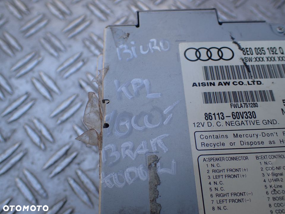 RADIO AUDI NAVIGATION PLUS RNS AUDI A4 8E0035192Q RADOM - 3