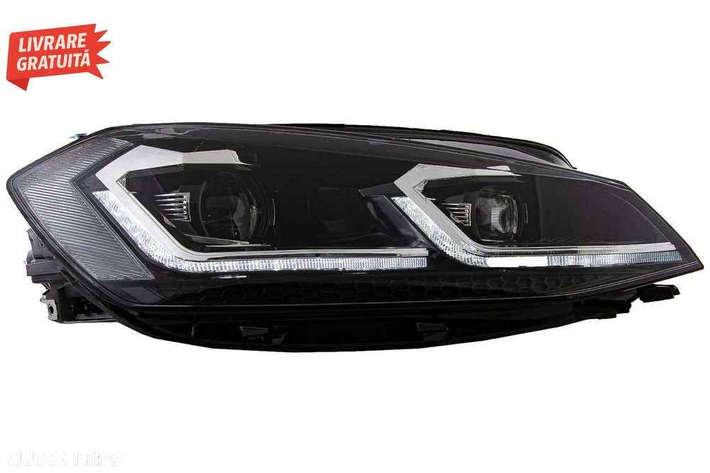 Faruri LED VW Golf 7.5 VII Facelift (2017-up) cu Semnal Dinamic- livrare gratuita - 3