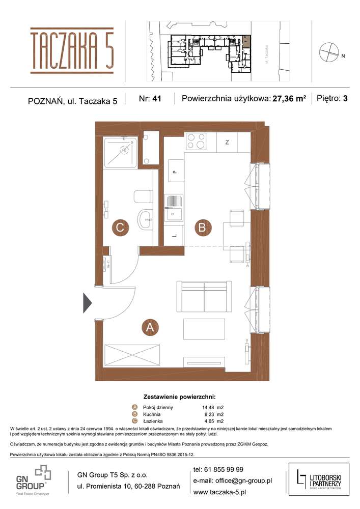 Taczaka 5 | apartament 1-pok. | B/3/14 - Pełny obrazek: 4/28