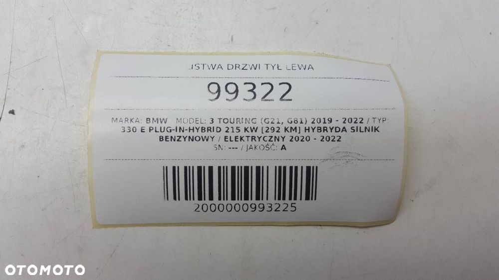 LISTWA PIONOWA DRZWI TYŁ LEWA BMW G21 2021 EU - 5