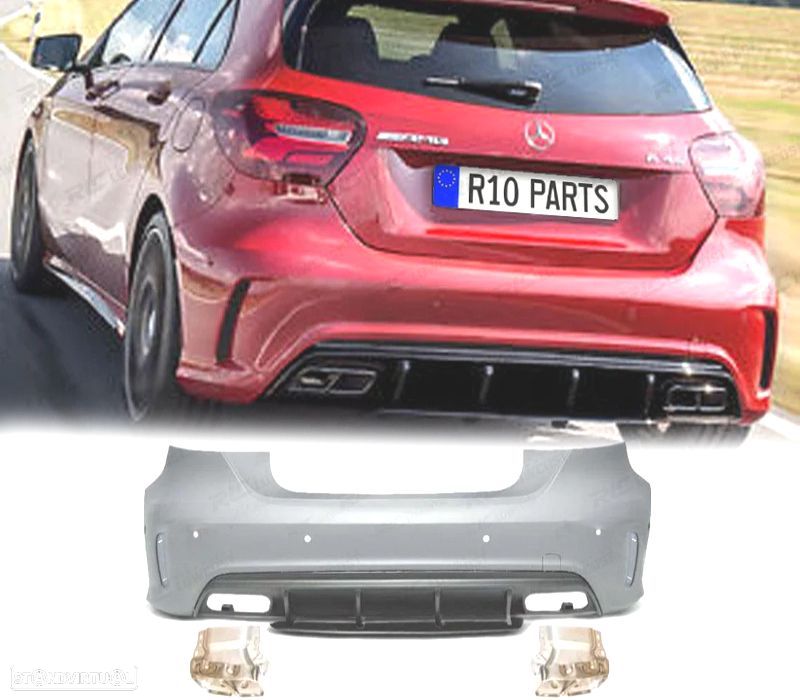 PARA-CHOQUES TRASEIRO MERCEDES W176 A45 12-18 LOOK AMG - 1