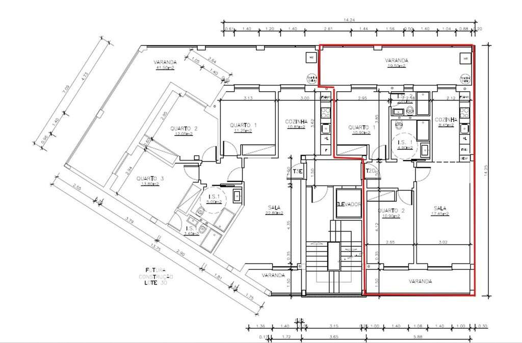 Apartamento T2 com garagem e terraço em zona da Solum - Grande imagem: 2/2