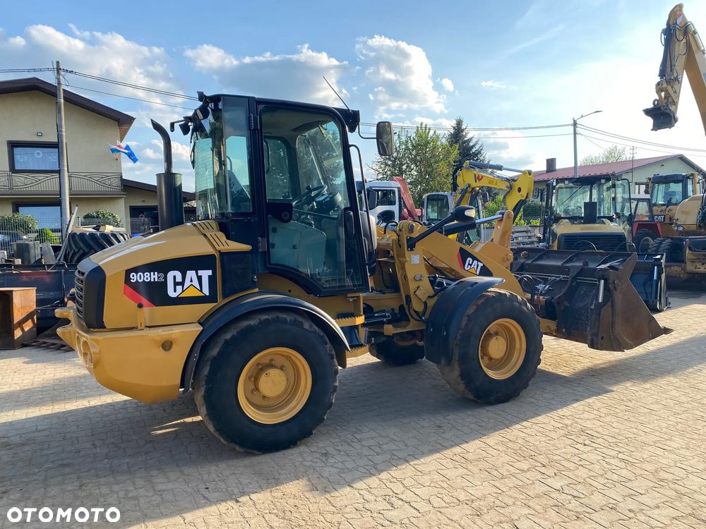 Caterpillar CAT 908H2, 6200 MTH, ŁYŻKA OTWIERANA + WIDŁY, z NIEMIEC, - 4