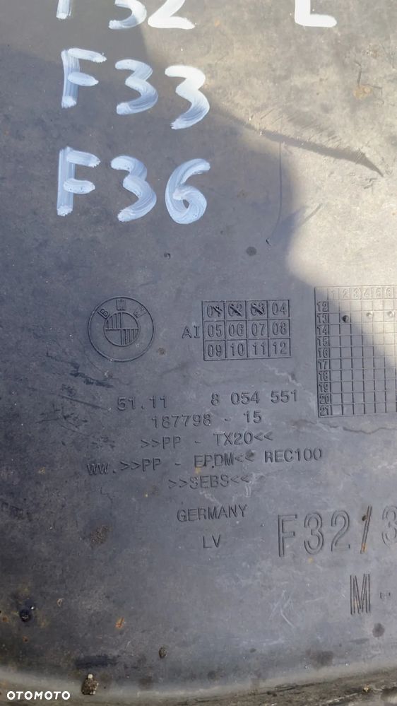 OSŁONA DOLNA NADKOLE TRÓJKĄT BMW 4 F32 F33 F36 LEWA M PAKIET 8054551 LEKKO USZKODZONA - 5