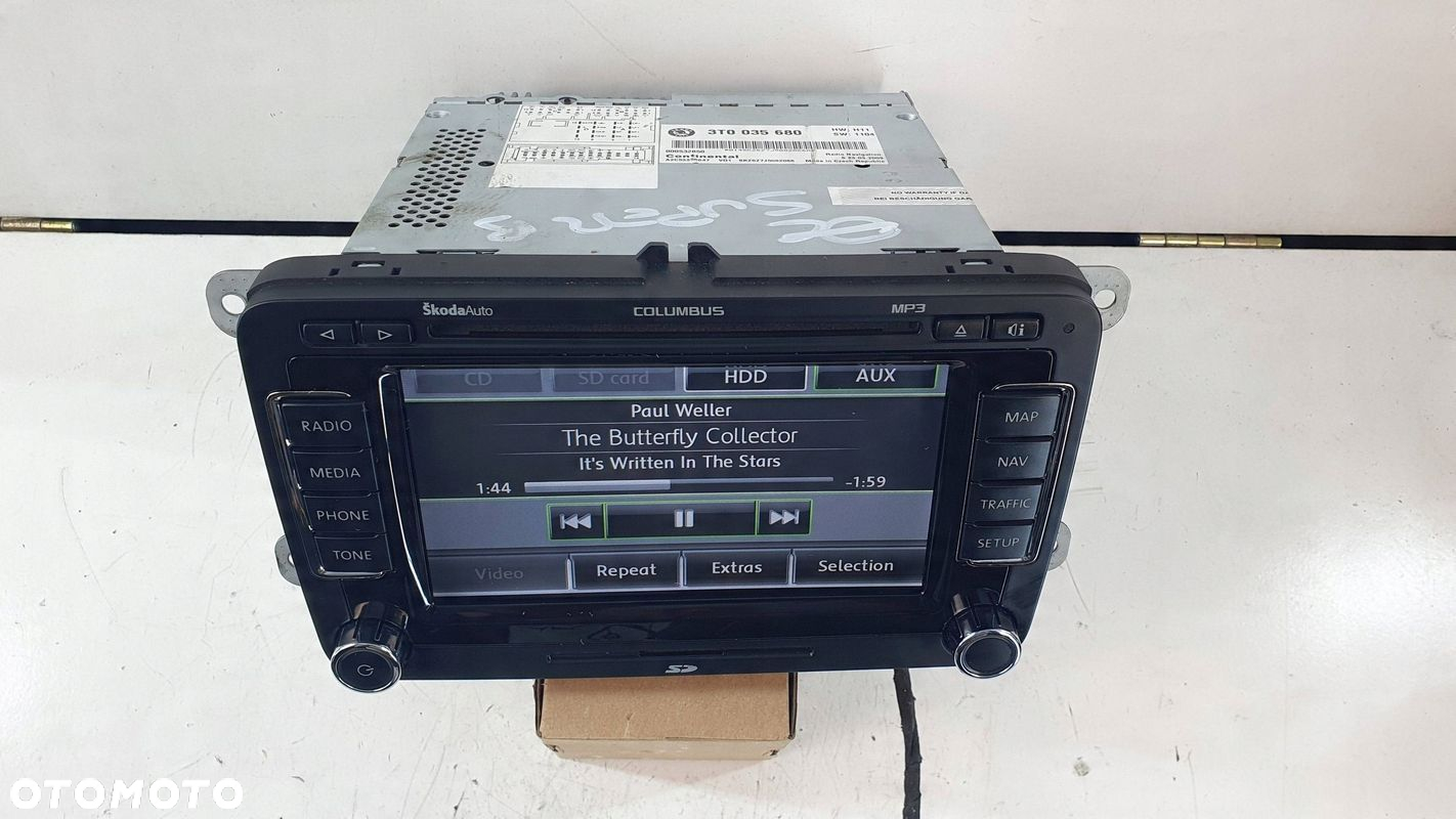 Skoda SuperB 2 II 3T Columbus Radioodtwarzacz NAVI HDD MP3 SD CD KOD - 2
