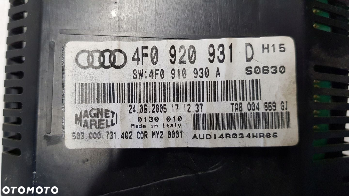 licznik Audi A6 C6 3.0 TDI 4F0920931D - 9