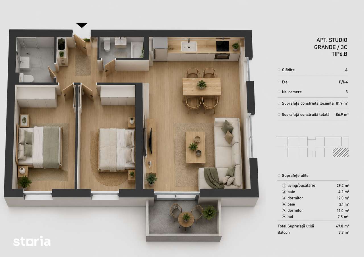 Apartament 3 Camere Targoviste|Nou|Kaufland, Lidl, Altex, Univ Valahia - Imagine principală: 2/11