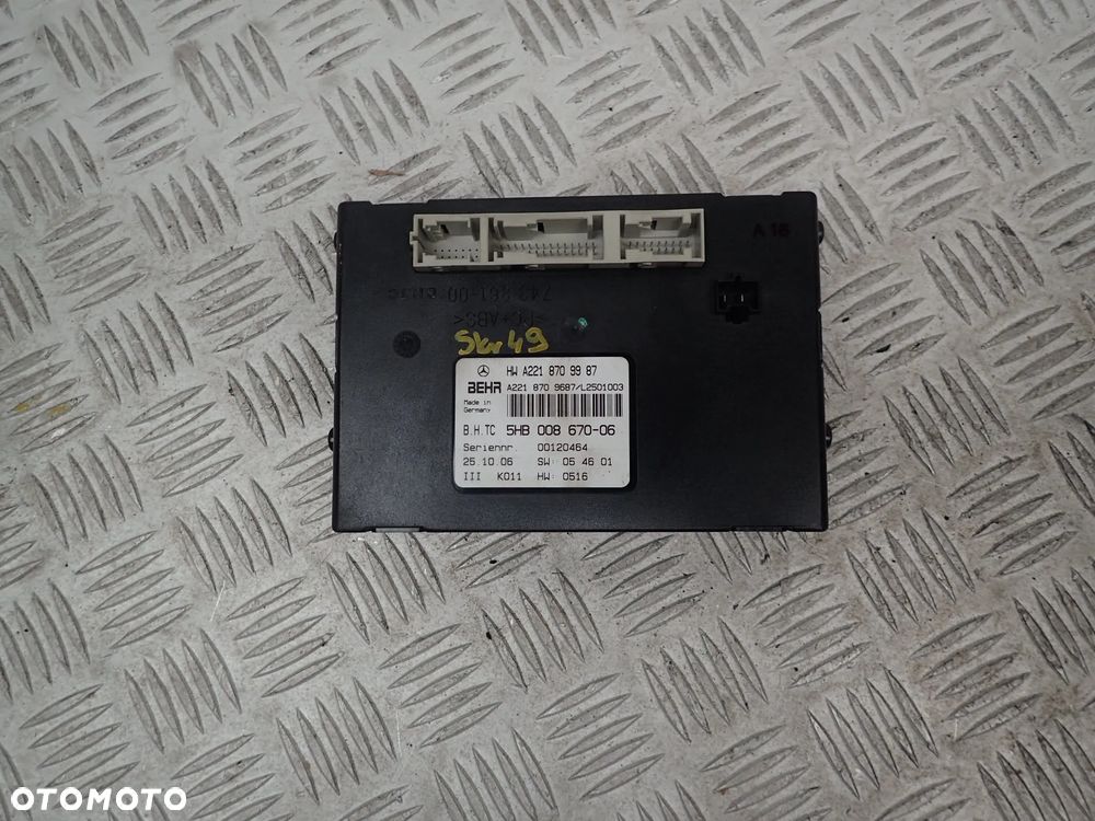 STEROWNIK KLIMATYZACJI MERCEDES W221 A2218709987