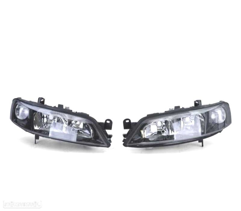 FARÓIS FRONTAIS PARA OPEL VECTRA B 99-02 FUNDO PRETO - 2
