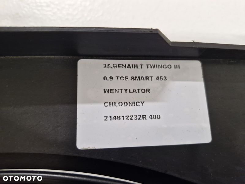 renault twingo 3 iii smart 453 0.9 tce 1.0 sce wentylator chłodnicy 214812232r - 5