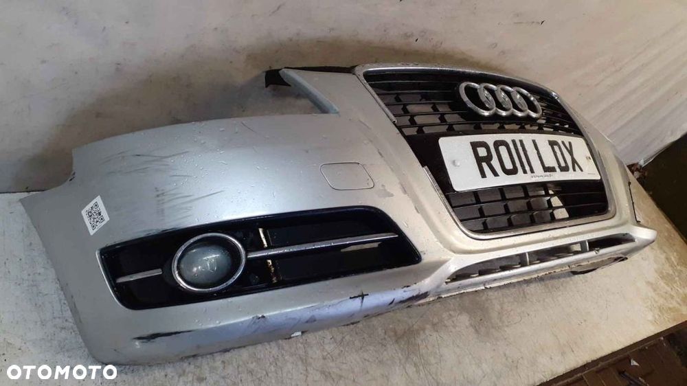 + ZDERZAK PRZÓD PRZEDNI DO AUDI A3 8P DRUGI LIFT 2 FL LY7W SREBRNY HALOGENY - 4