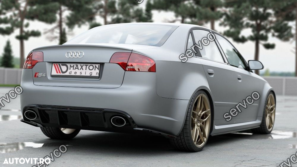 Difuzor bara spate Audi A4 RS4 B7 Sedan 2006-2008 v12 Maxton Design - 5