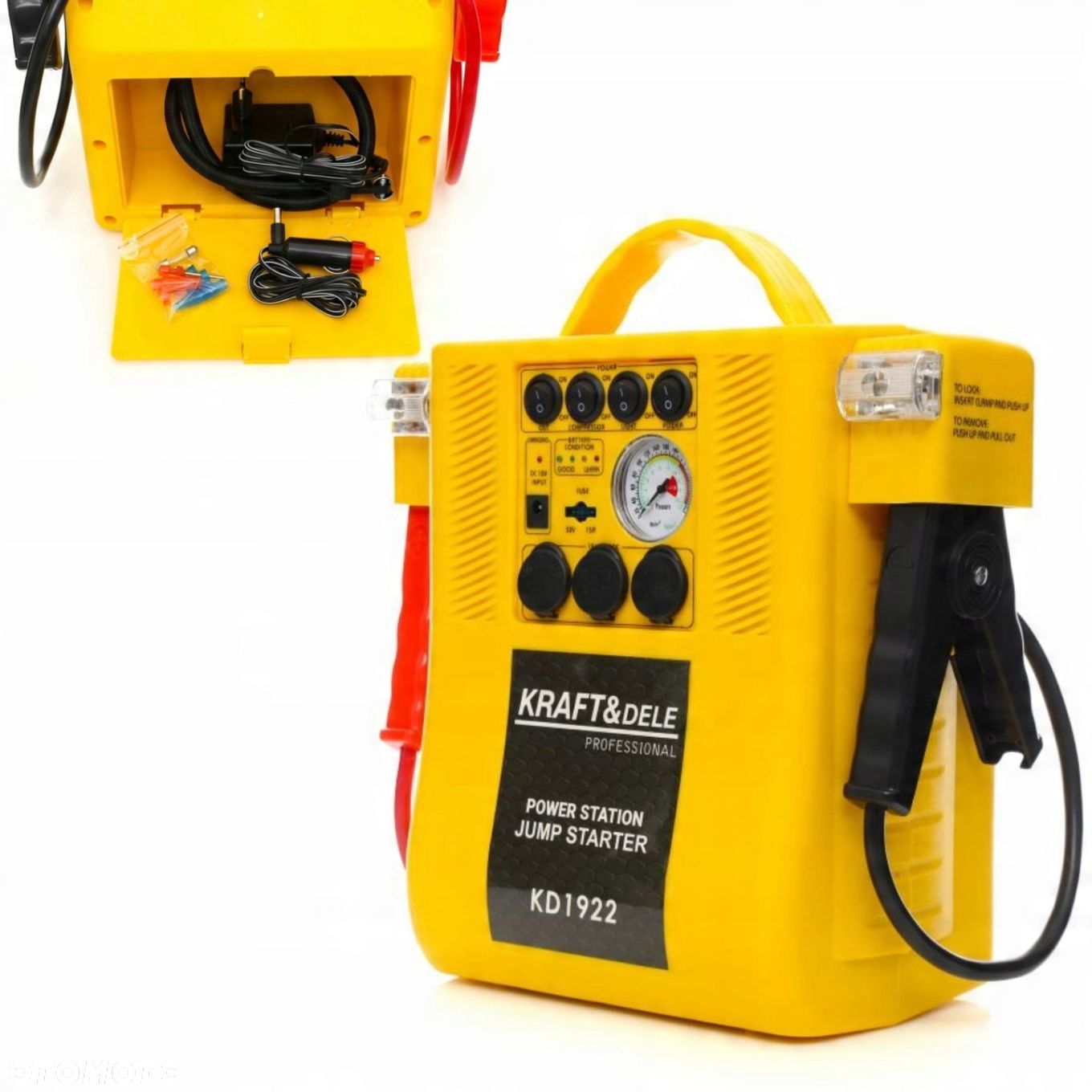 JUMP STARTER 4W1 URZĄDZENIE WIELOFUNKCYJNE ROZRUCH KOMPRESOR LATARKA KD1922 - 1