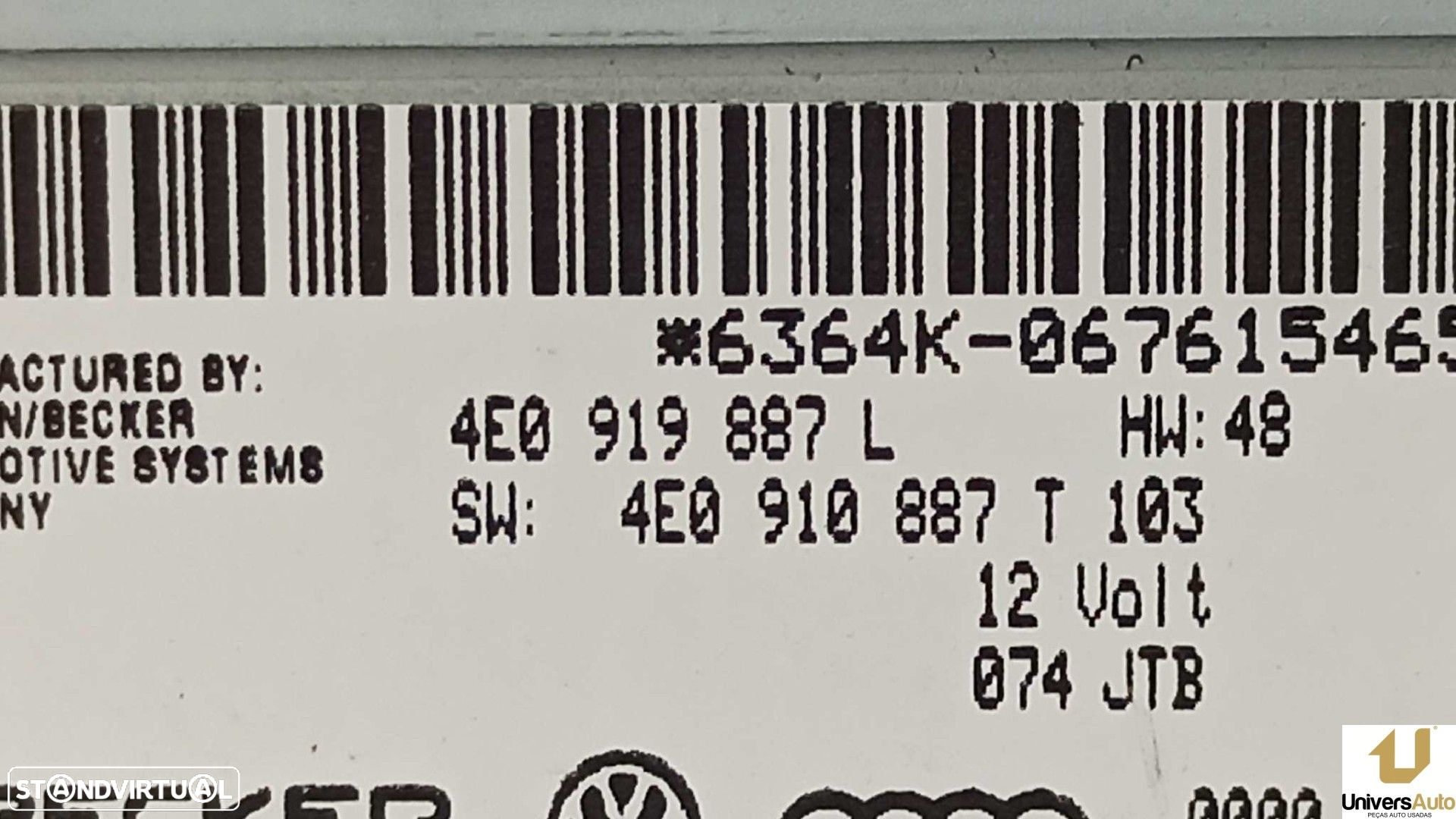 SISTEMA NAVEGAÇÃO GPS AUDI A6 BERLINA (4F2) 4.2 FSI QUATTRO (257KW) - 4