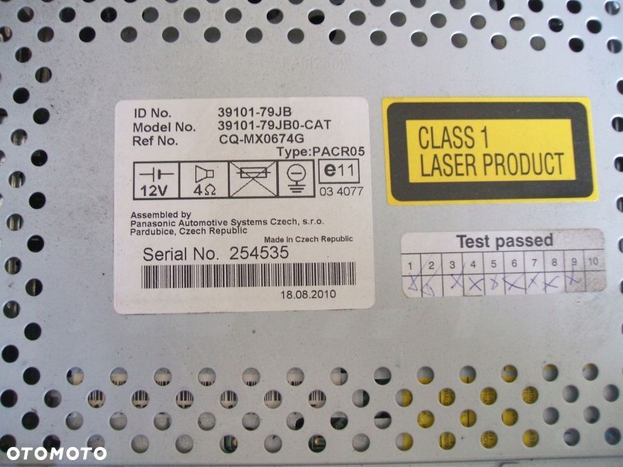 FIAT SEDICI SUZUKI SX4 RADIO MP3 CD RDS 39101-79JB 39101-JB0-CAT - 2
