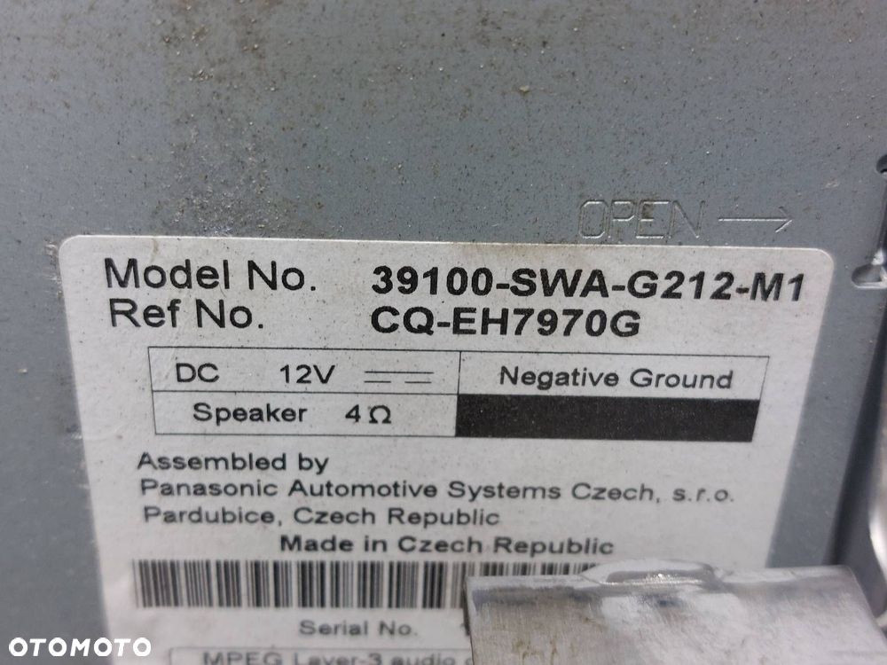 RADIO ODTWARZACZ  HONDA CR-V III 39100-SWA-G212-M1 CQ-EH8671K - 3