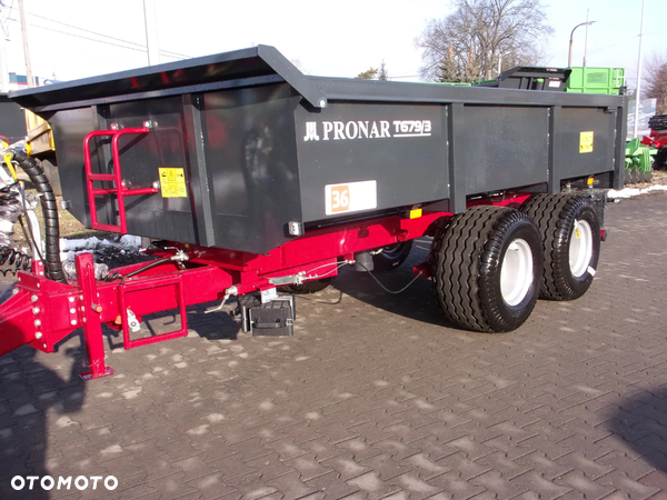 Pronar Przyczepa budowlana - rolnicza T679/3 kamieniarka 10-ton Przeznaczona do transportu płodów rolnych, gruzu, kamieni, żwiru, piasku, gliny i kruszywa