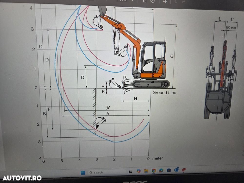 Hitachi ZX33U-6, 3,7 tone, 2023, 342ore, CUPLA RAPIDA HIDRAULICA+2 cupe SAPARE+CUPA TALUZ INCLINABILA, 2 circuite hidr pe brate, aer conditionat, LAMA NIVELARE, adanc sapare 3,5m, latime 1,55m, ridica 2,8t, posibil leasing 4 ani-PROMOTIE 41.900  EUR+Tva - 35