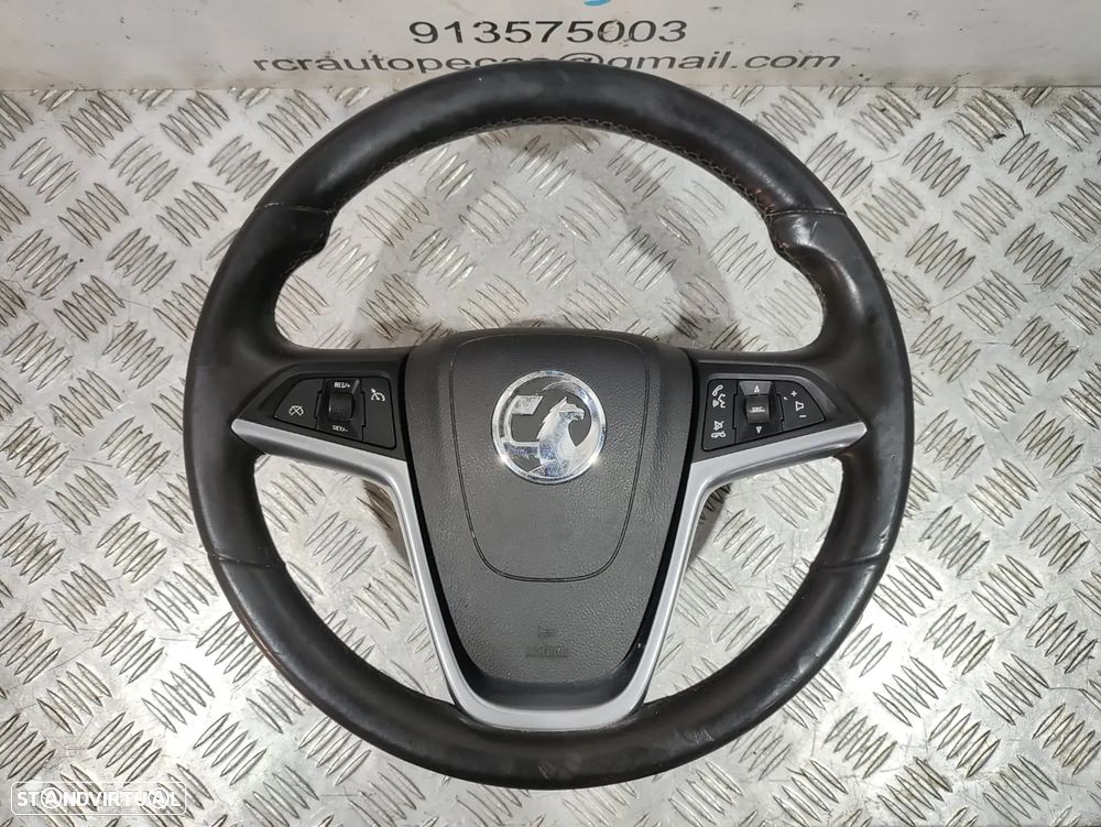 Volante Completo Opel Insignia A pele perfurada comandos multifunções - 4