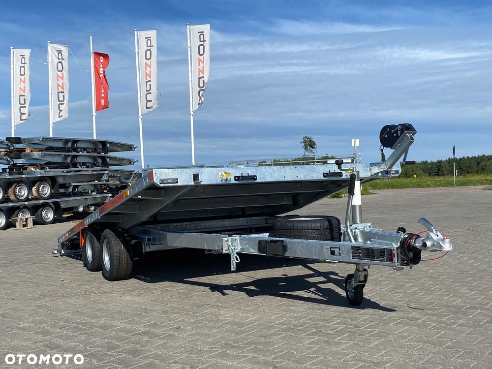 TA-NO DOSTAWA! Przyczepa laweta Gravity wym. 400x200, uchylna grawitacyjnie, SPAWANA, FULL LED, ryglowane najazdy HIT! - 10