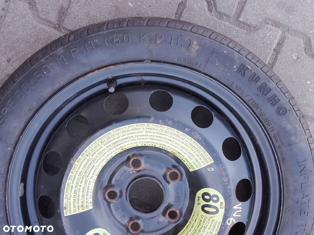 AUDI A3 8P VW GOLF VI 6 V 5 EOS SEAT LEON II ALTEA KOŁO DOJAZDOWE 16 5X112 - 3