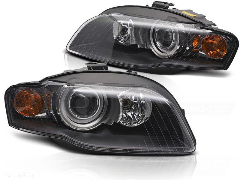 Reflektory Lampy kpl Bi-Xenon Tuning Black Czarne Depo Audi a4 b7 8e 2004- - 5
