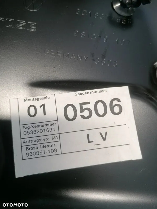 VW PASSAT B6 05r PODNOŚNIK SZYBY LEWY PRZÓD PRZEDNI 980851109 - 2