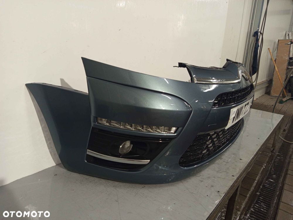 + ZDERZAK PRZÓD PRZEDNI DO CITROEN C4 PICASSO LIFT FL EZWD SZARY LED DRL HALOGENY - 2