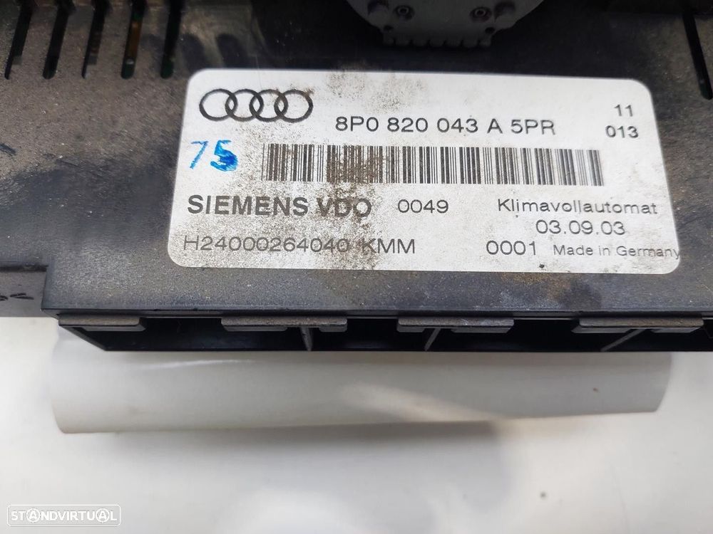 COMANDO CLIMATIZADOR AUDI A3 2003 -8P0820043A - 3