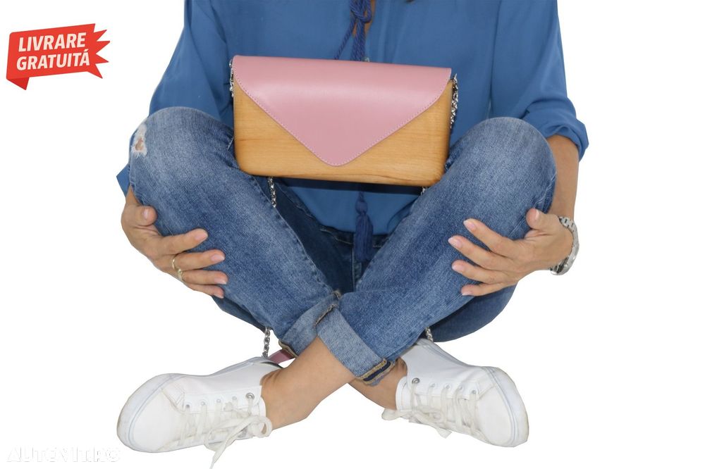 Geanta Lemnia Roz Nude- livrare gratuita - 18