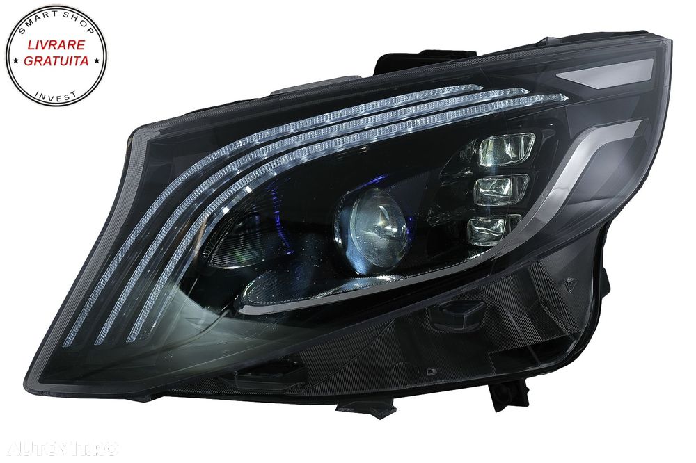 Faruri Full LED Mercedes V-Class W447 (2016-2020) Negru- livrare gratuita - 2